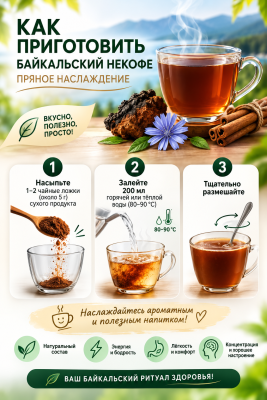 Байкальский НЕКОФЕ «Пряное наслаждение» напиток растворимый на каждый день, пакет zip-lock, 100г